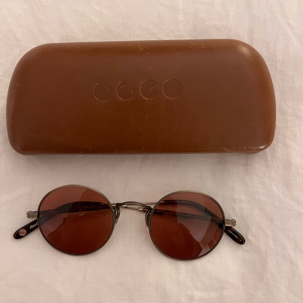 Garrett Leight Brown Round Glasses